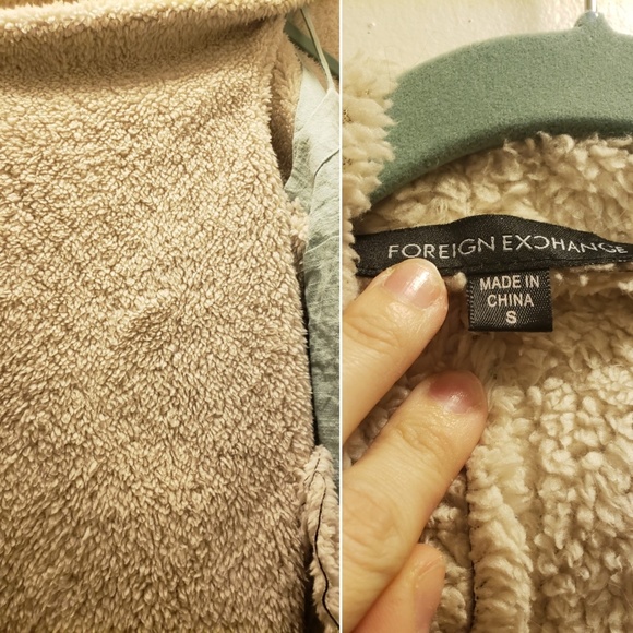 Shearling/Suede tan sleeveless cardigan overcoat. - Picture 2 of 2